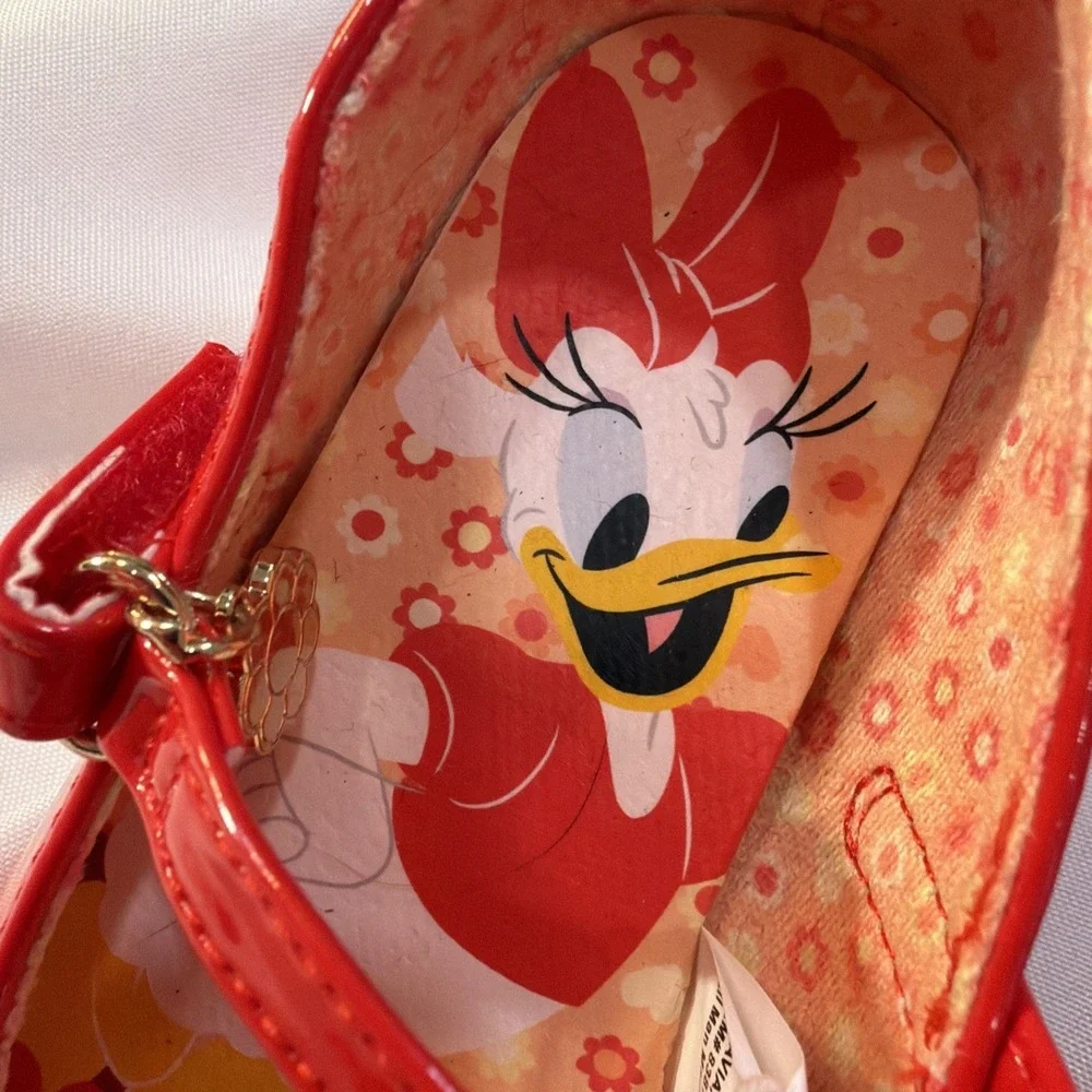 Disney Minnie Mouse Red Glitter Bow Shoes Girls Toddler Size 9 Disney Junior NWT - Picture 6 of 11